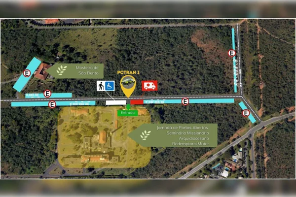 Imagem colorida de alteração no trânsito no DF- Metrópoles