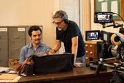 Kleber Mendonça Filho e Wagner Moura em gravação de O Agente Secreto Kleber Mendonça Filho e Wagner Moura em gravação de O Agente Secreto
