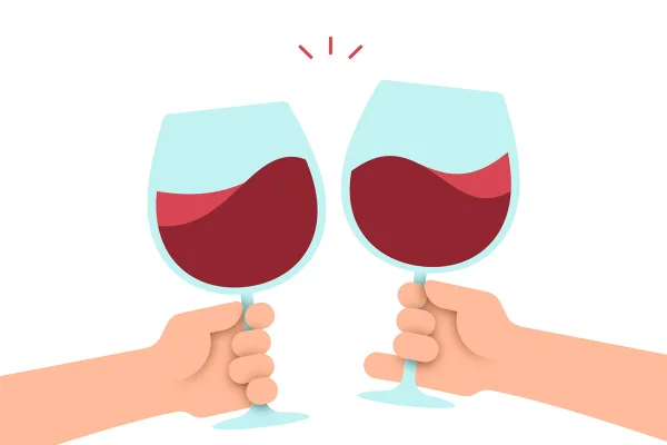brinde taças de vinho