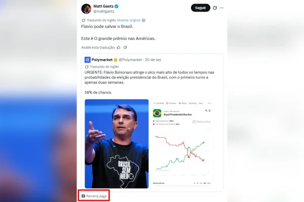 Perfis de fora do Brasil têm posts pagos para apontar favoritismo de Flávio - destaque galeria Perfis de fora do Brasil têm posts pagos para apontar favoritismo de Flávio - destaque galeria