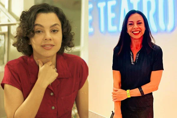 montagem com fotos de mulher branca de cabelo escuro - metrópoles