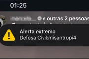 Mensagem disparada pela Defesa Civil Mensagem disparada pela Defesa Civil