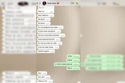 Conversas da vítima com o seu ex-noivo