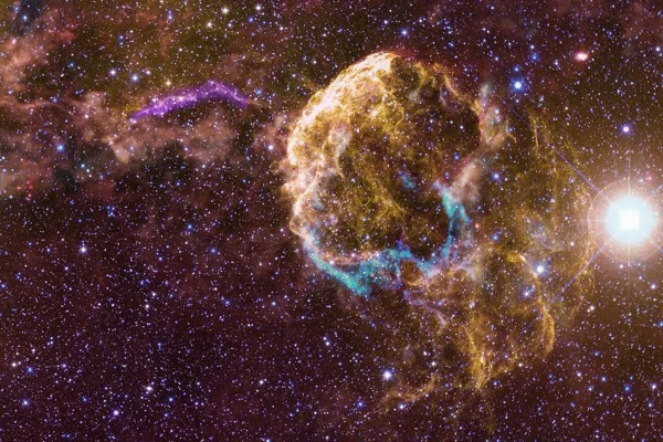 Imagem colorida mostra remanescentes de supernovas IC 443 e G189.6+3.3 - Metrópoles