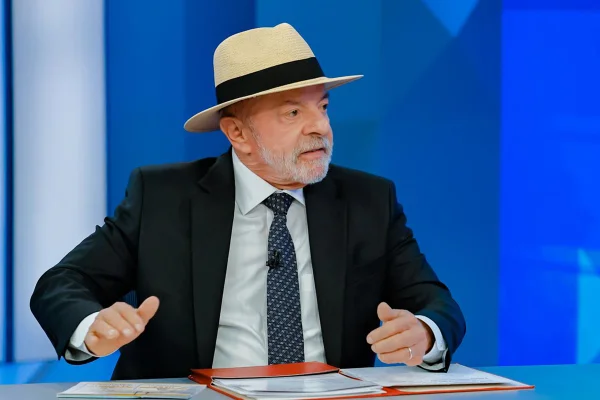 O presidente Luiz Inácio Lula da Silva PT durante sabatina no Jornal Nacional, na TV Globo