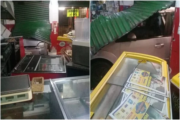 Vídeo: motorista tem crise de rinite, perde controle e atinge padaria