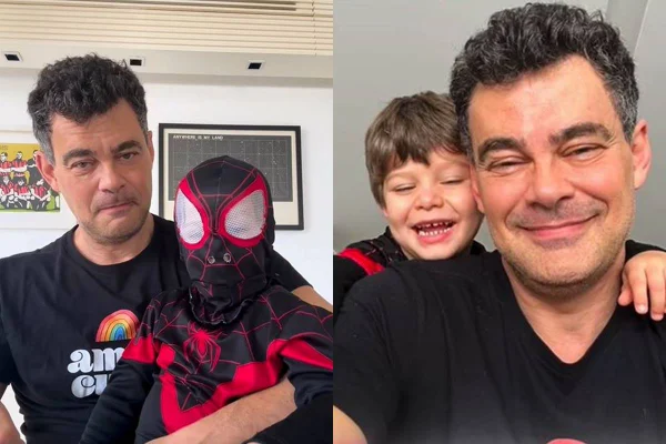 Carmo Dalla Vecchia ensina filho a cantar música do Rouge: “Acelerrê”