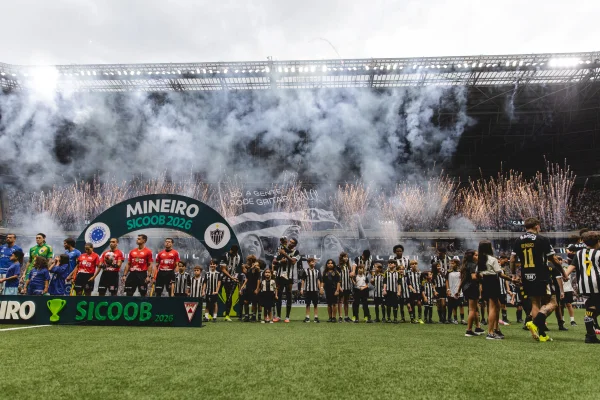 Imagem colorida da partida entre Atlético x Cruzeiro
