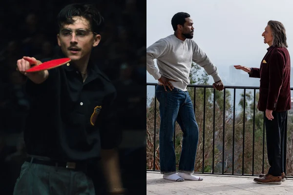 Montagem de imagens mostra o filme Marty Supreme (à esquerda) e a série Magnum (à direita) - Metrópoles