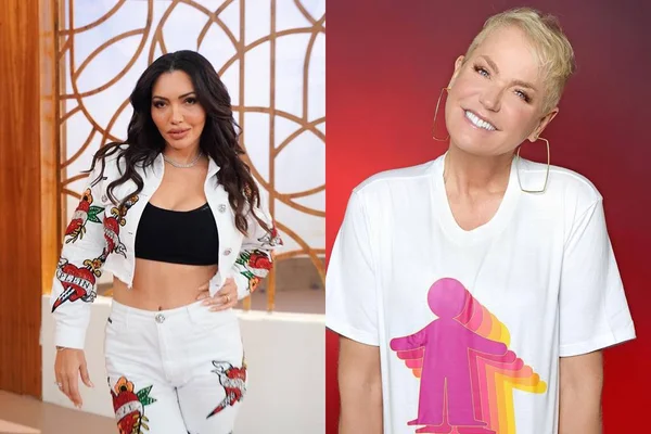 Montagem colorida da cantora Karinah e Xuxa Meneghel - Metrópoles