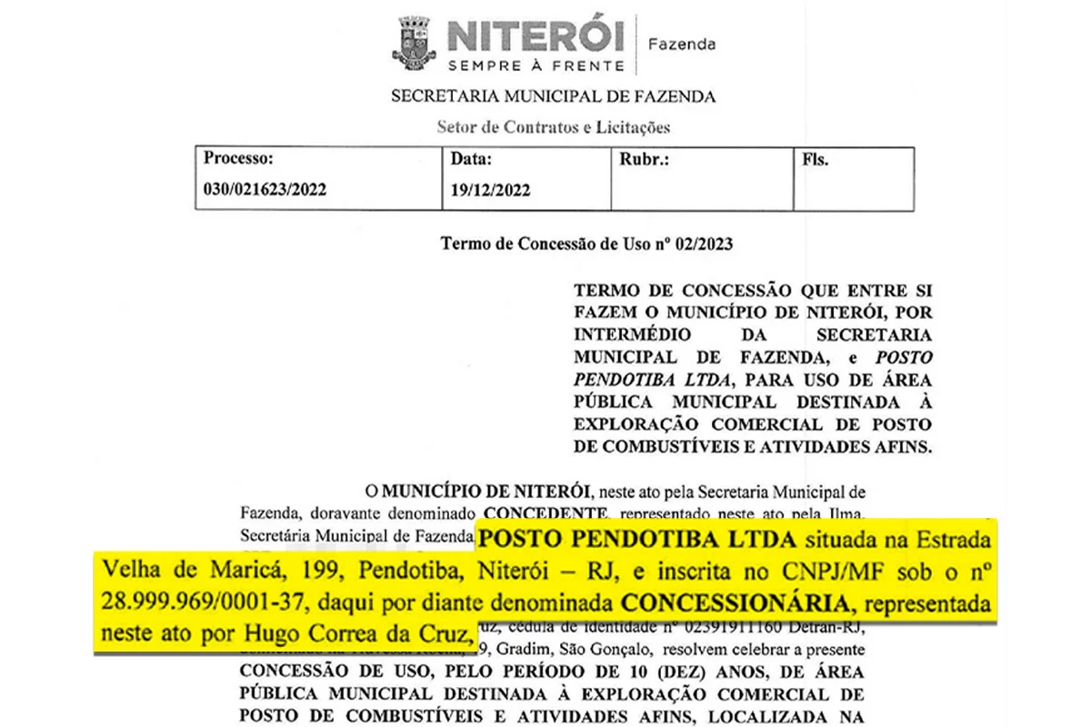 Contrato de concessão entre a Opção Ativa e a Prefeitura de Niterói Contrato de concessão entre a Opção Ativa e a Prefeitura de Niterói
