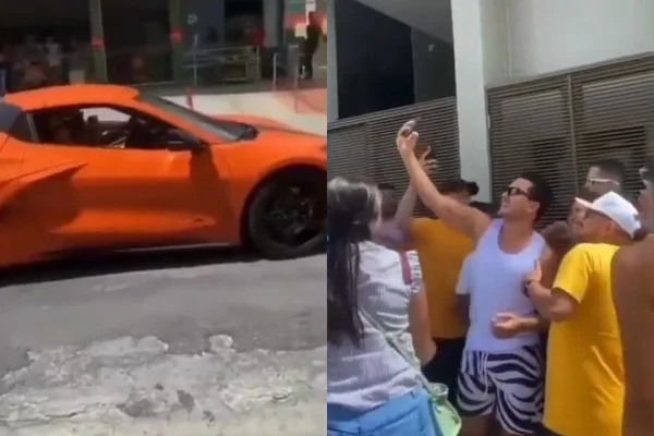 Carlinhos e Lucas são vistos passeando de carro juntos e atendem fãs