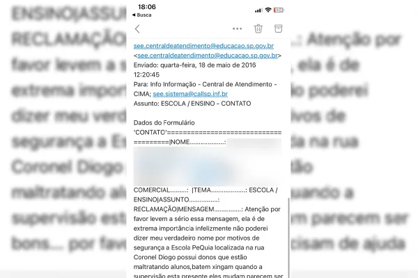 Professora denunciou maus-tratos em escola infantil de SP em 2016