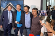 Tarcísio de Freitas, Jair Bolsonaro, Ricardo Nunes e Coronel Mello Araújo após almoço na Prefeitura de São Paulo