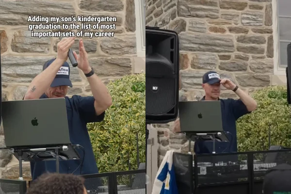 Imagem mostra o DJ Diplo fazendo show em escola para o filho - Metrópoles