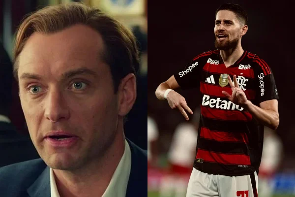Jude Law e Jorginho, do Flamengo - Metrópoles