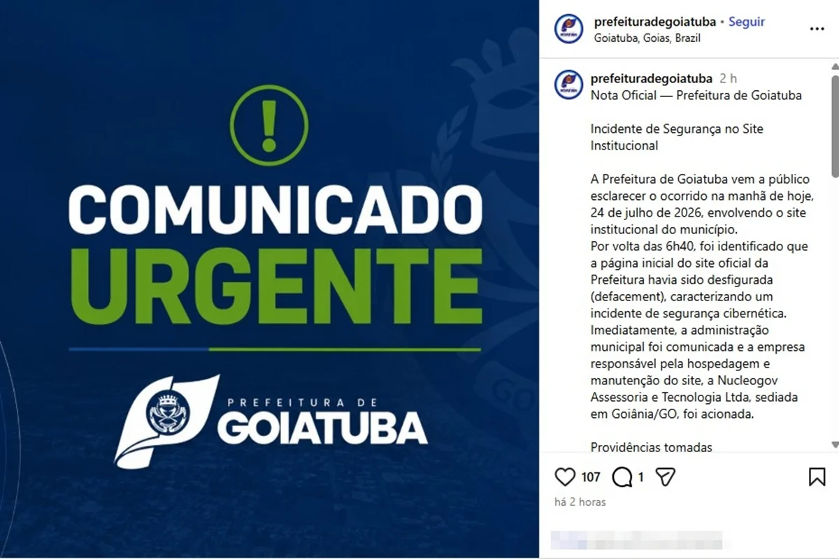 Nota da Prefeitura de Goiatuba Nota da Prefeitura de Goiatuba