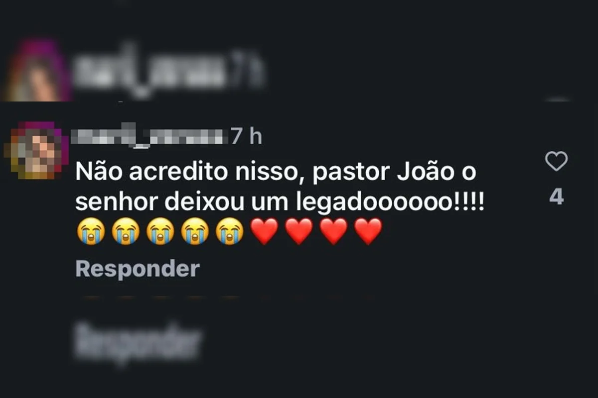 Comentário nas redes sociais fala sobre o legado da vítima