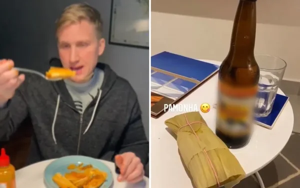 goias gringo comendo pamonha