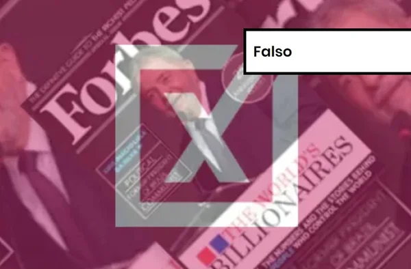 Imagem colorida de post falso sobre Lula na revista Forbes