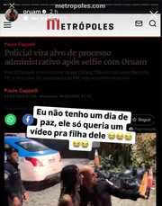 Oruam se manifestou sobre policial que virou avo da corregedoria