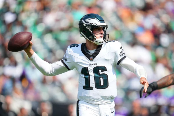 Imagem colorida de quarterback do Philadelhia Eagles que vai jogar no Brasil- MEtrópoles
