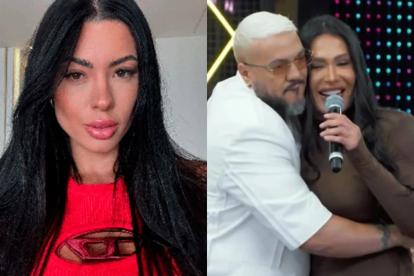 Montagem colorida de Rayane, Belo e Gracyanne - Metrópoles
