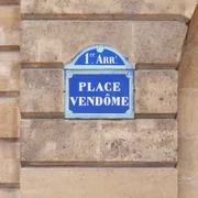 Placa da Place Vendôme, em Paris Placa da Place Vendôme, em Paris