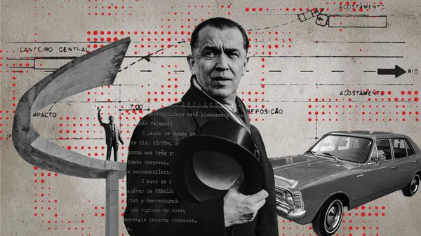 Ilustração de JK, o fundador de Brasília