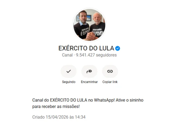Ao TSE, PGE se manifesta contra suspensão do canal “Exército do Lula” - destaque galeria
