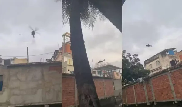 imagem colorida helicoptero operacao asfixia mare rj