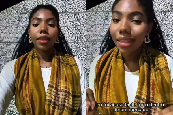 O caso está sendo investigado pelo 1ºDP de Praia Grande, no litoral de São Paulo. Gaby Santana foi acusada injustamente de furto, diz a SSP - Metrópoles