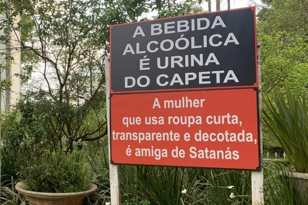 placa moralista em povoado de anápolis, goiás