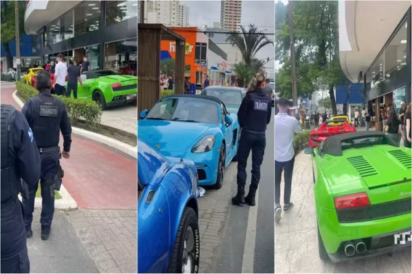 Luxo e infração: encontro de Ferraris e Lamborghinis acaba em multa
