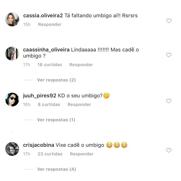 Cadê? Fãs de Juliana Paes “procuram” umbigo em foto da atriz - imagem 4 Cadê? Fãs de Juliana Paes “procuram” umbigo em foto da atriz - imagem 4