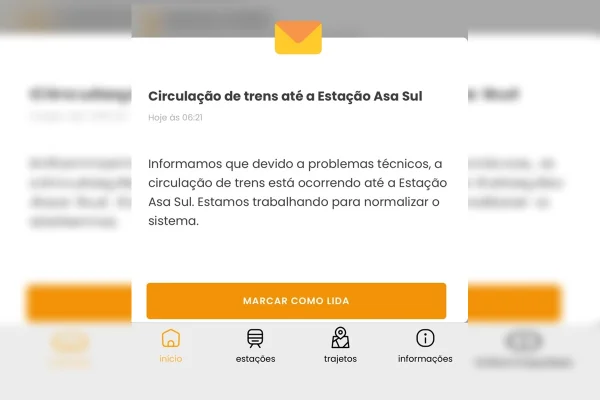 Problemas técnicos fazem Metrô-DF operar só até a Estação Asa Sul - destaque galeria