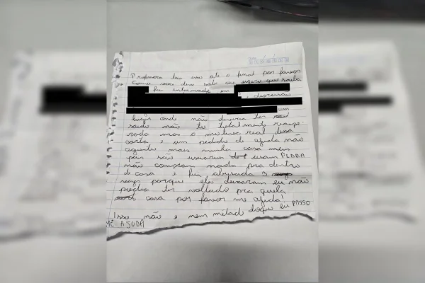 carta escrita à mão