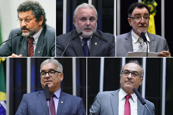 Paulo Rocha, Jean Paul Prates, Marcon, Zé Neto e Patrus Ananias, todos do PT