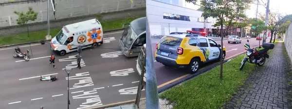 Motociclista de 60 anos fica ferido após acidente em Curitiba