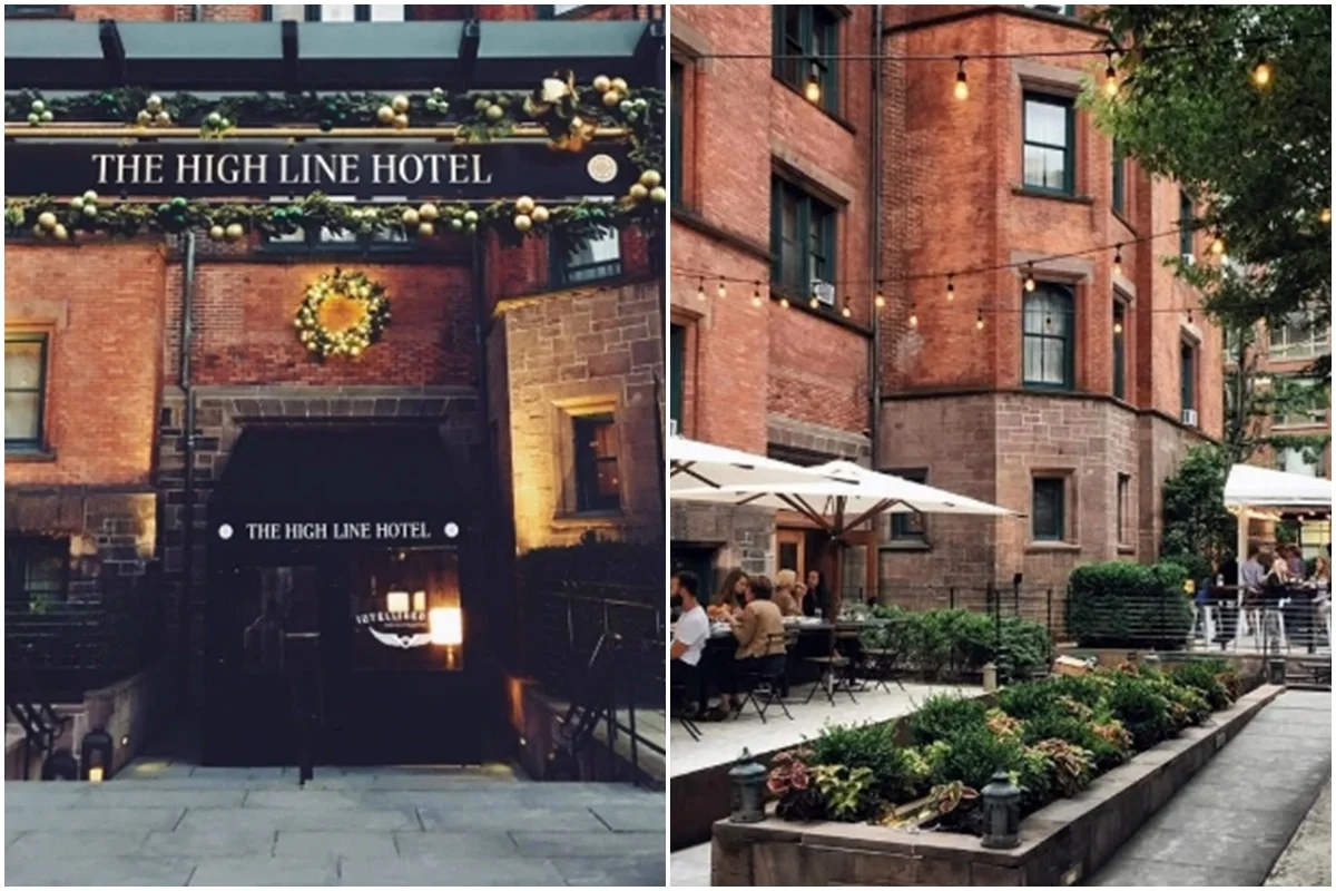 Fachada e área externa do High Line Hotel, em NY Fachada e área externa do High Line Hotel, em NY