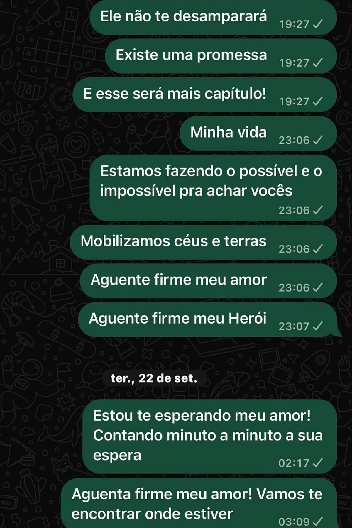 Lívia Avelar compartilhou últimas mensagens deixadas ao marido. Lívia Avelar compartilhou últimas mensagens deixadas ao marido.