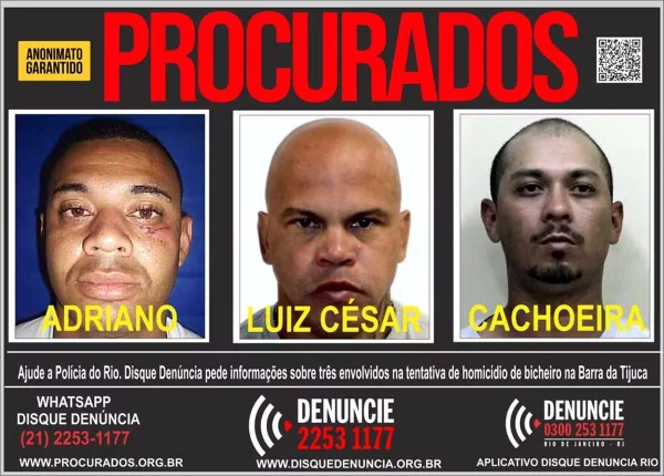 imagem colorida suspeitos atentado bicheiro vinicius drummond