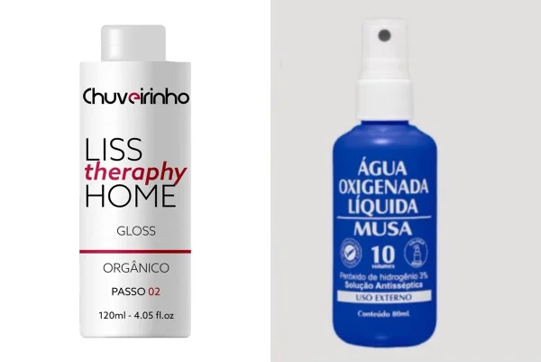 água oxigenada líquida Musa 10 Volumes e gloss orgânico Chuveirinho Liss Therapy Home recolhidos pela anvisa. Metrópoles