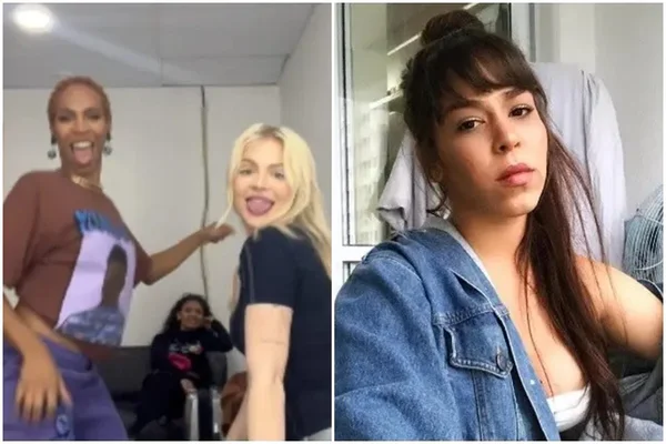 Em fotos justapostas, as cantoras Karol Conká e Luísa Sonza dançam coreografia de música (esquerda) e a rapper Flora Matos (direita) - Metrópoles