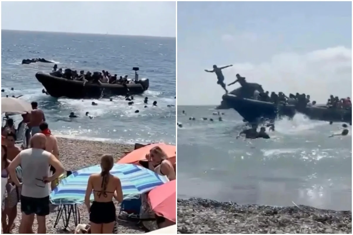 Praia na Espanha é invadida por migrantes em barco - Metrópoles
