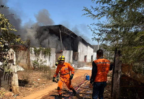 Incêndio atinge galpão de plásticos e área de mata em Montes Claros - destaque galeria Incêndio atinge galpão de plásticos e área de mata em Montes Claros - destaque galeria