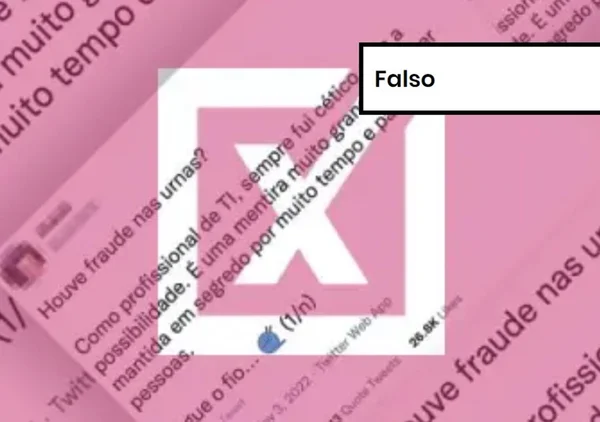 Imagem colorida de postagem falsa sobre eleições