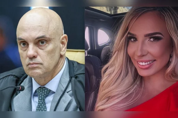 O ministro Alexandre de Moraes (STF) e a advogada Flávia Fróes, que defende Marcinho VP, líder do Comando Vermelho