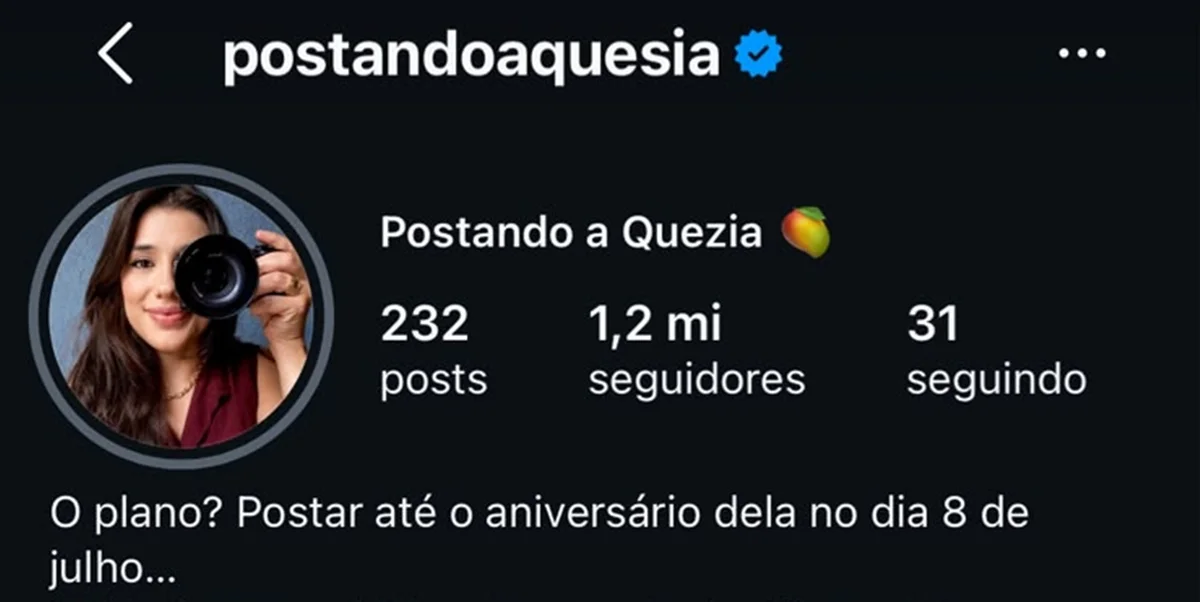 Mulher ganha perfil com 1 milhão de seguidores após surpresa do marido - imagem 1 Mulher ganha perfil com 1 milhão de seguidores após surpresa do marido - imagem 1