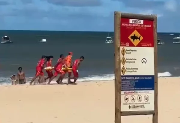 imagem colorida criança atacada tubarão recife